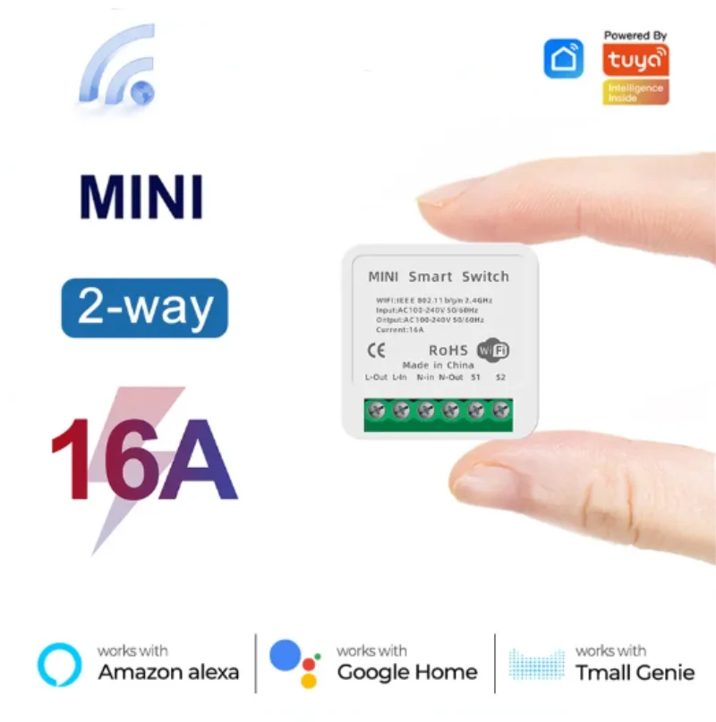 Tuya mini 16a wifiスイッチスマートライフア - Smart Home Automation Kit のレビューと価格